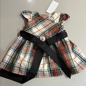 Ralph Lauren Plaid Dress with Black Bow